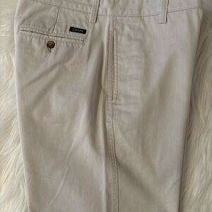 Chaps Men's Flat Front Shorts In Size W34 Off White 100% Cotton